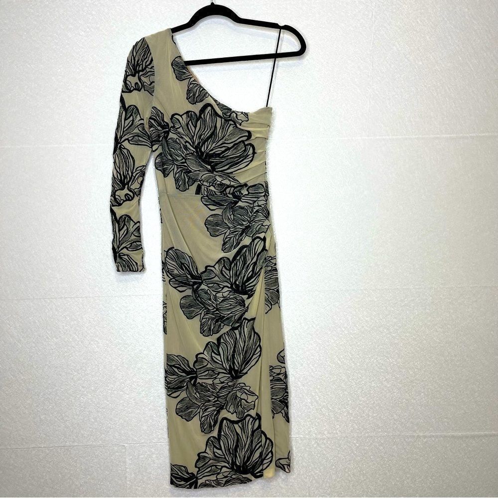 Dress the Population One Shoulder Floral Midi Dress XS